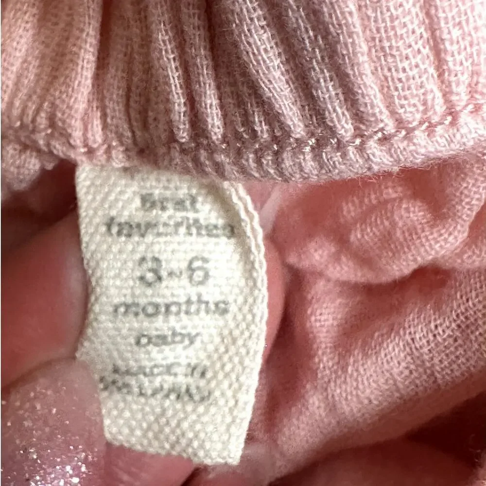 Gap Pink Dust Gauze Shortalls Baby Romper - Size 3-6 Months
